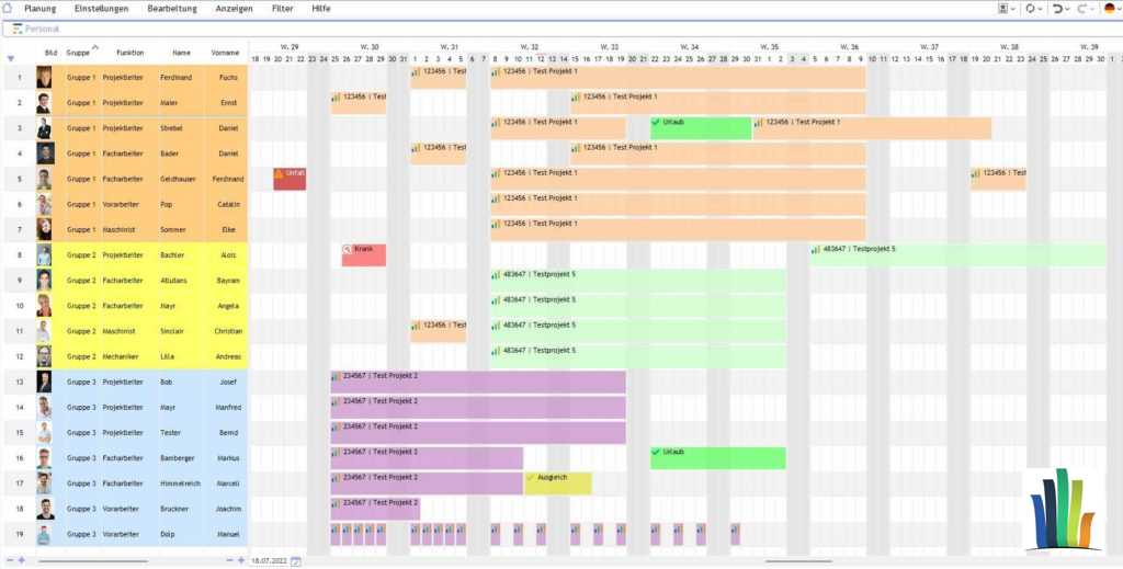 Personalplanung Screenshot