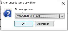 Visual Planning 10 - Aus einer Sicherung wiederherstellen - Abbildung 2