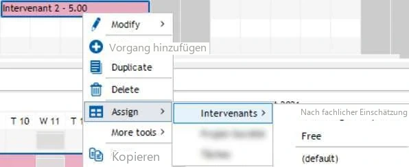 Visual Planning 10 - Ressourcenzuweisung: Verwendung