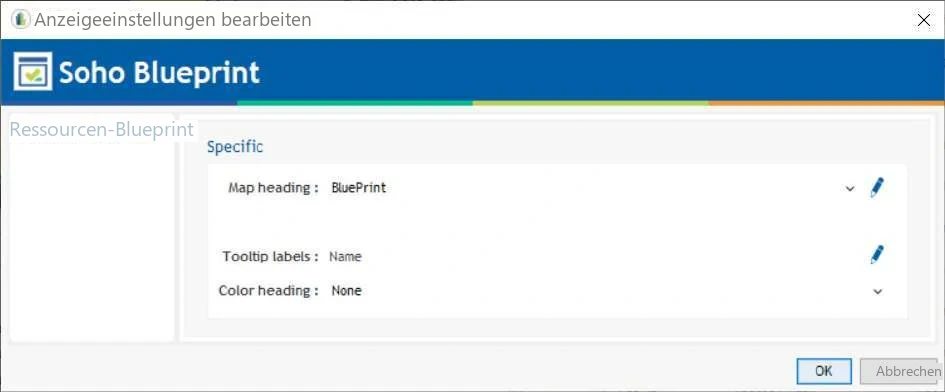 Visual Planning 10 - Ansicht „Resource BluePrint“: Anzeigeeinstellungen - Abbildung 2