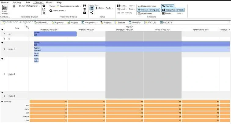 Visual Planning 10 - Planungsansicht: Anzeigeeinstellungen – Fortsetzung 3 - Abbildung 1