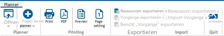 Visual Planning 10 - MENÜLEISTE: MENÜ „Planer“ - Abbildung 1
