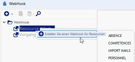 Visual Planning 10 - WEBHOOK: EINSTELLUNGEN FÜR RESSOURCEN