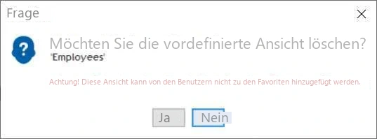 Visual Planning 10 - Gehen Sie zum Menü „Anzeige“ > Block „Vordefinierte Ansichten“ > Wählen Sie die zu löschende Ansicht aus.