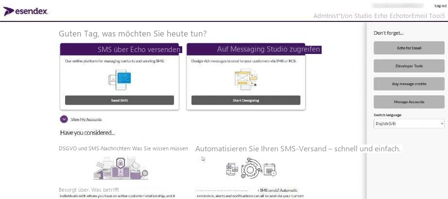 Visual Planning 10 - SMS versenden: Konfiguration - Abbildung 1