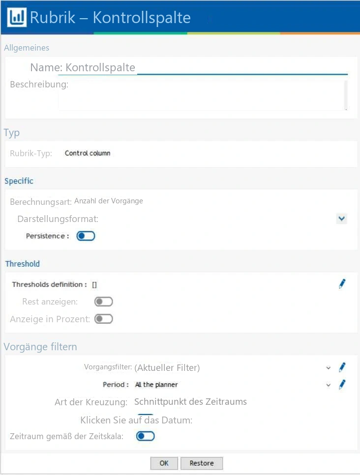 Visual Planning 10 - Schwellenwerte
