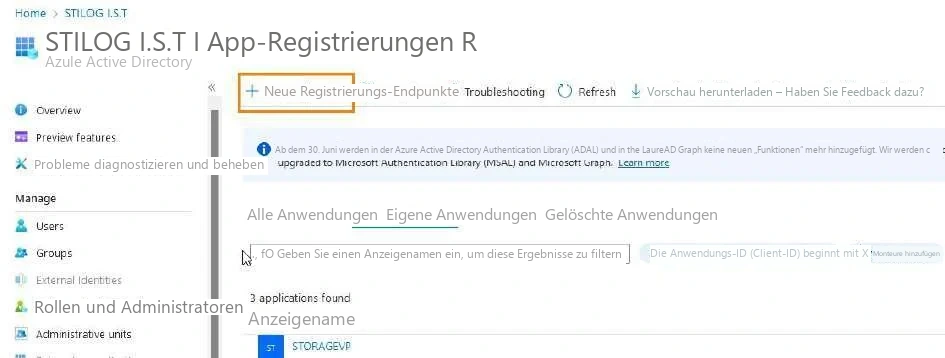Visual Planning 10 - Eine Anwendung registrieren - Abbildung 2