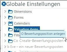 Visual Planning 10 - Bewertungsposten: Konfiguration - Abbildung 1