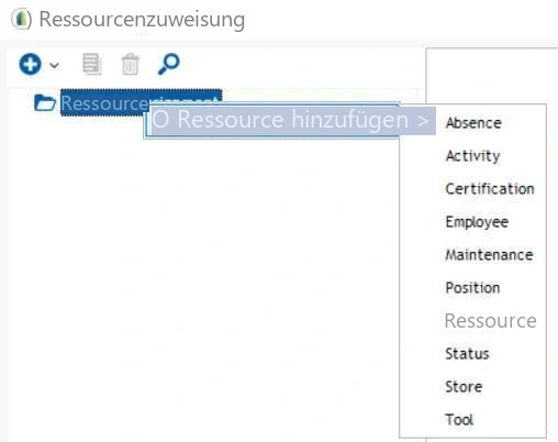 Visual Planning 10 - Ressourcenzuweisung: Konfiguration