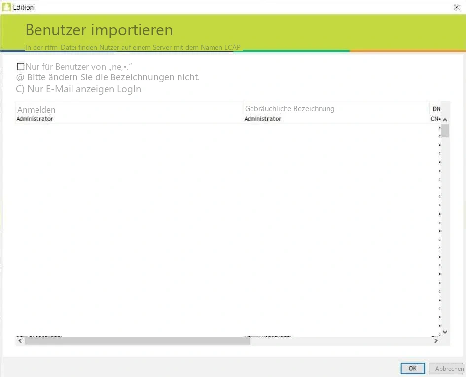 Visual Planning 10 - Admin Center: LDAP