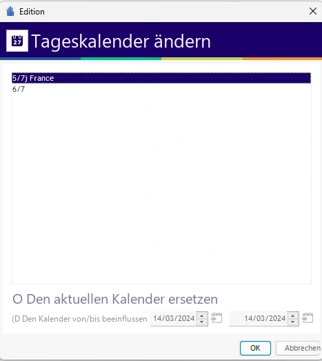 Visual Planning 10 - Tageskalender: Verwendung