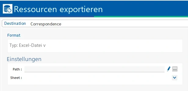 Visual Planning 10 - Ressourcen-Export: Konfiguration - Abbildung 1