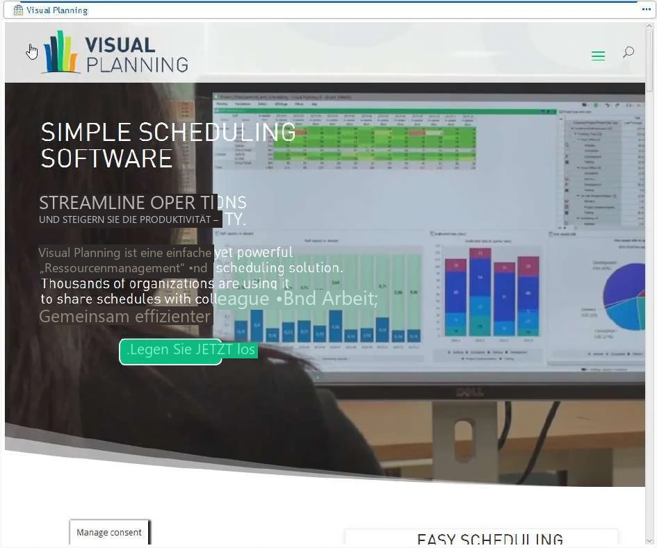 Visual Planning 10 - Webansicht