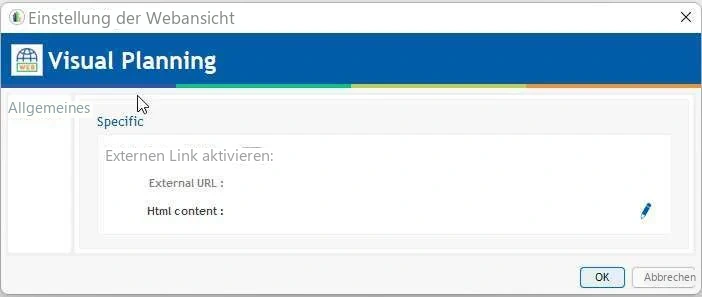 Visual Planning 10 - WEBANSICHT: ANZEIGEINSTELLUNGEN