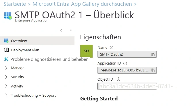 Visual Planning 10 - Konfiguration des SMTP-OAuth2-Servers - Abbildung 1