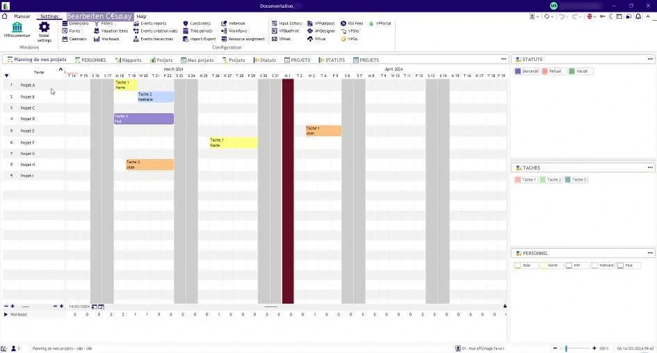 Visual Planning 10 - Allgemeine Informationen zur Benutzeroberfläche