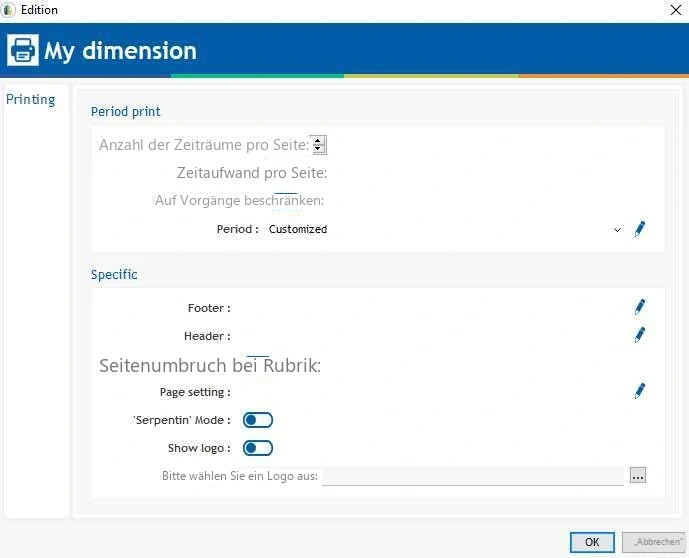 Visual Planning 10 - Drucken einer Ansicht: Konfiguration - Abbildung 1