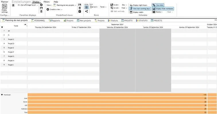 Visual Planning 10 - Planungsansicht: Anzeigeeinstellungen – Fortsetzung 3 - Abbildung 2