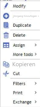 Visual Planning 10 - POP-UP-MENÜ: Ansicht „KANBAN-Vorgänge“