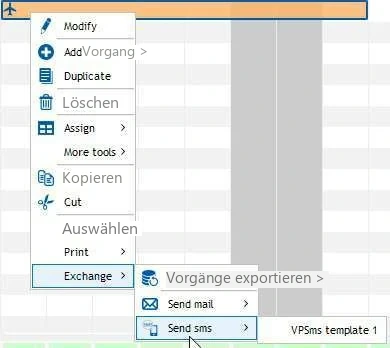 Visual Planning 10 - SMS senden: Verwenden Sie