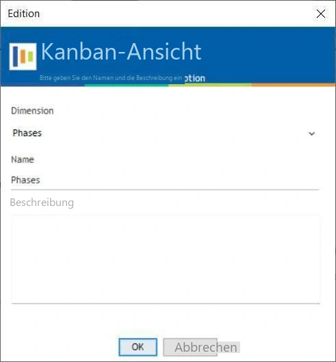 Visual Planning 10 - Kanban-Vorgänge-Ansicht: Konfiguration