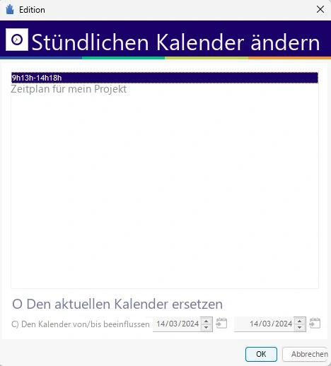 Visual Planning 10 - Zuweisung eines Stundenkalenders zu einer Ressource
