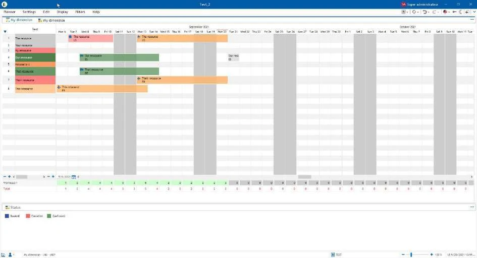 Visual Planning 10 - Hauptfenster