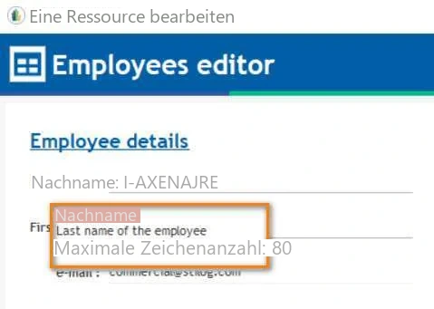 Visual Planning 10 - Ressourcen-Eingabe-Editor: Verwendung