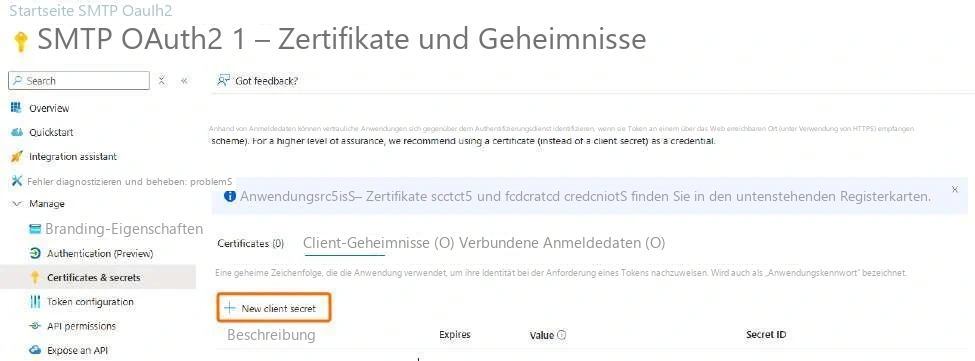 Visual Planning 10 - Konfiguration des SMTP-OAuth2-Servers - Abbildung 2