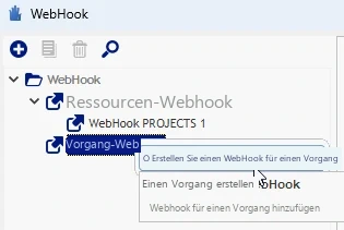 Visual Planning 10 - WEBHOOK: EINSTELLUNGEN FÜR VORGÄNGE