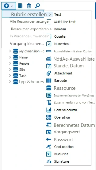Visual Planning 10 - Barcode-Rubrik-Typ: Konfiguration