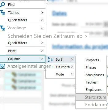 Visual Planning 10 - ANSICHT „Vorgänge“: VERWENDUNG