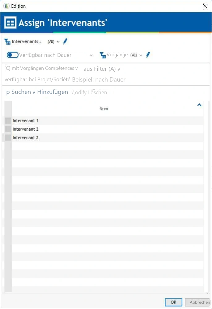 Visual Planning 10 - Ressourcenzuweisung: Verwendung