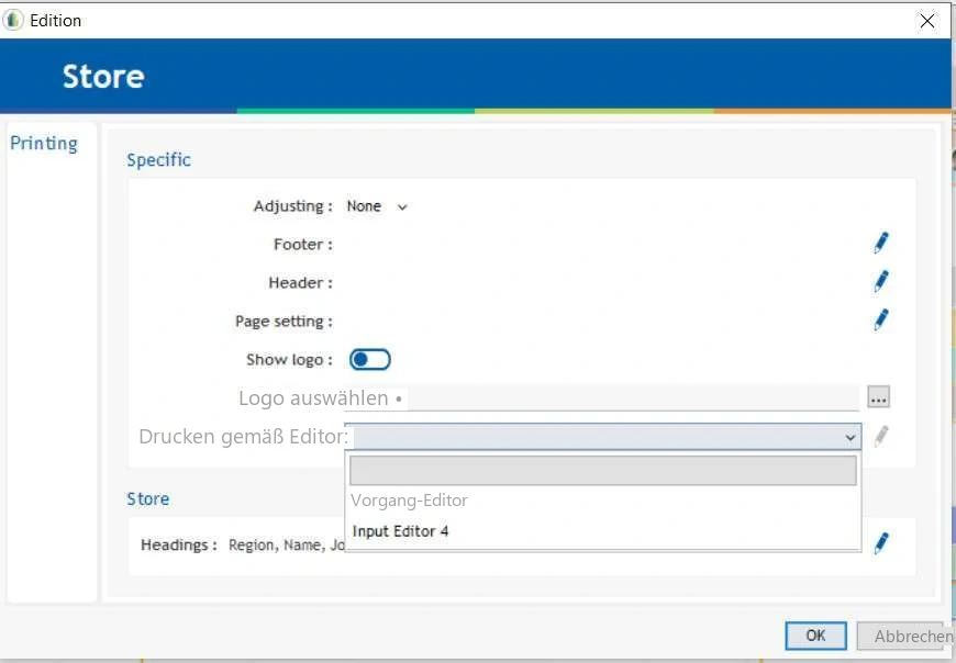 Visual Planning 10 - Drucken eines Editors