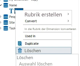 Visual Planning 10 - Eine Rubrik löschen - Abbildung 1