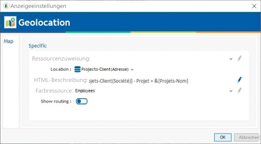 Visual Planning 10 - Vorgang-Ansicht: Anzeigeeinstellungen - Abbildung 2