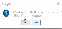 Visual Planning 10 - Klicken Sie anschließend mit der rechten Maustaste auf den BluePrint, um ihn zu löschen.