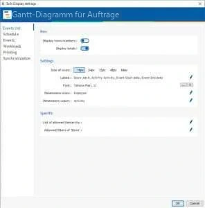 Visual Planning 10 - GANTT-Vorgangsanicht: Anzeigeeinstellungen - Abbildung 2